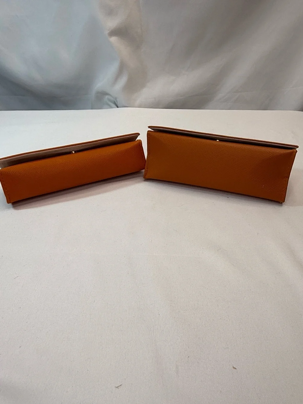 Tory Burch Orange Sunglasses Case Duo with Gold Logo